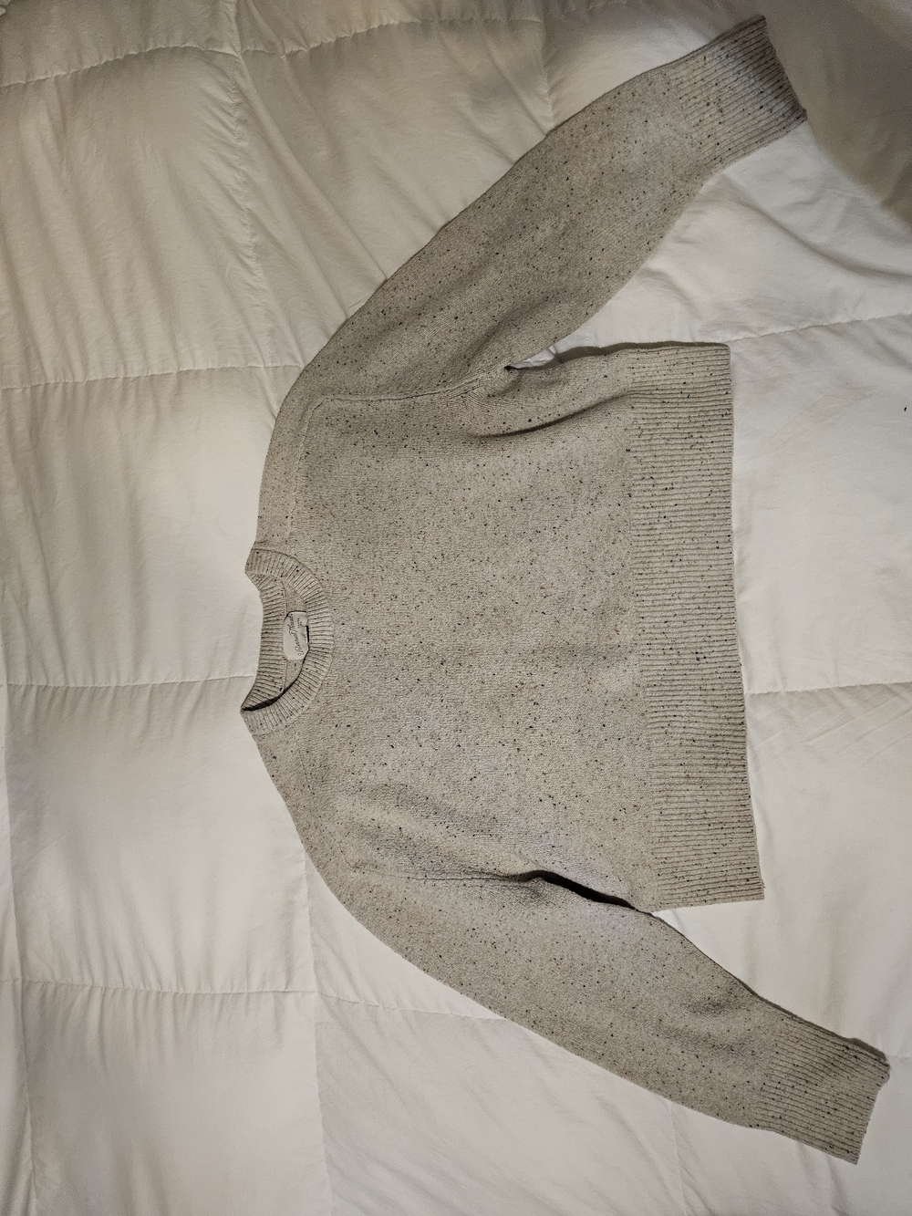 Women's Cream Speckled Crewneck Sweater